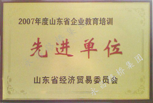 2007年度山東省企業(yè)教育培訓先進單位